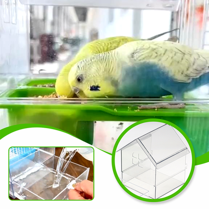 🐦 TIJDELIJK 60% KORTING – Transparante Hangende Vogelvoederbak | Voor Vogelkooien | Voerniveau Gemakkelijk Zichtbaar | Compact, Ruimtebesparend & Handig voor Dagelijks Voeren