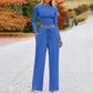 Trendy top en wijde broek voor dames, tweedelige set