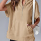 2025 Oversized casual pullover-tops met korte rits en korte mouwen en zakken