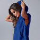 2025 Oversized casual pullover-tops met korte rits en korte mouwen en zakken