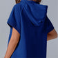 2025 Oversized casual pullover-tops met korte rits en korte mouwen en zakken