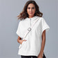 2025 Oversized casual pullover-tops met korte rits en korte mouwen en zakken