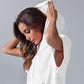 2025 Oversized casual pullover-tops met korte rits en korte mouwen en zakken