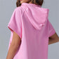 2025 Oversized casual pullover-tops met korte rits en korte mouwen en zakken