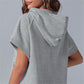 2025 Oversized casual pullover-tops met korte rits en korte mouwen en zakken