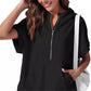 2025 Oversized casual pullover-tops met korte rits en korte mouwen en zakken