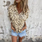 😍 [S-4XL] 🐆 Dames zachte casual luipaard bedrukt shirt💖