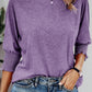 Damesmode 3/4 Mouw Basic T-shirts met Ronde Hals