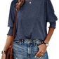 Damesmode 3/4 Mouw Basic T-shirts met Ronde Hals