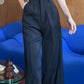 Veelzijdige broek met hoge taille en wijde pijpen