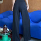 Veelzijdige broek met hoge taille en wijde pijpen