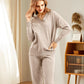 Dames V-Hals Trui en Hoge Taille Broek 2-Delige Set