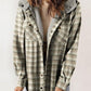Trendy geruite winterjas met capuchon voor dames