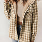Trendy geruite winterjas met capuchon voor dames