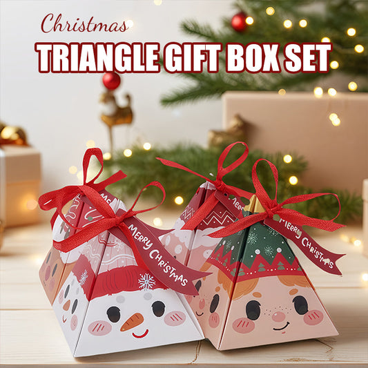 Kerstmis driehoekige geschenkdoos set