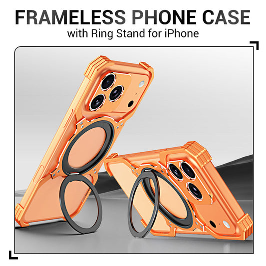 Frameloze telefoonhoes met ringstandaard voor iPhone