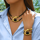✨ Vintage Boho Sieraad Set – Ketting & Armband Met Geometrisch Ontwerp & Zacht Leer (Veelkleurig)!
