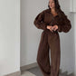 Gezellige warme jumpsuit met ritssluiting aan de voorkant