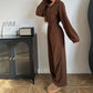 Gezellige warme jumpsuit met ritssluiting aan de voorkant