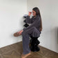 Gezellige warme jumpsuit met ritssluiting aan de voorkant