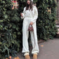 Gezellige warme jumpsuit met ritssluiting aan de voorkant
