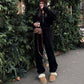 Gezellige warme jumpsuit met ritssluiting aan de voorkant