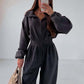 Gezellige warme jumpsuit met ritssluiting aan de voorkant