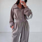 Gezellige warme jumpsuit met ritssluiting aan de voorkant