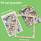 🎁Kerstuitverkoop 49% KORTING🎅135-delige Morandi-kleurige houten puzzel in de vorm van een kat