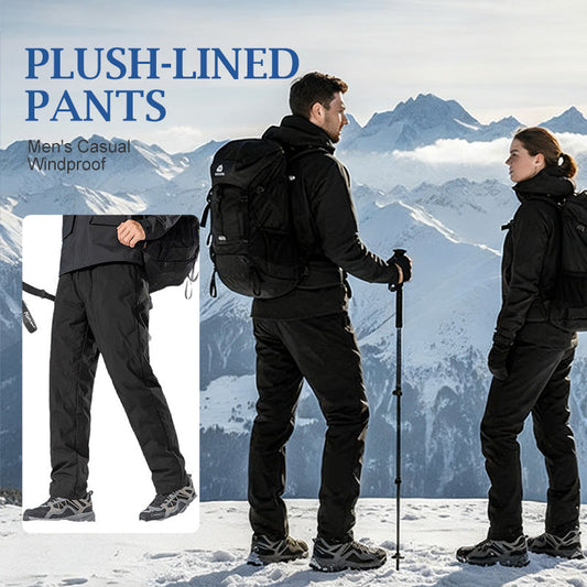 Casual winddichte broek met pluche voering voor heren