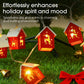 LED Christmas Wooden House String Lights