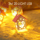 LED Christmas Wooden House String Lights