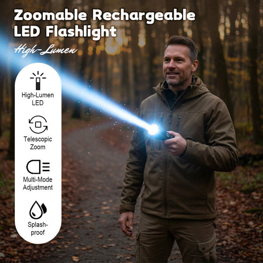 💥Krachtige, zoombare en oplaadbare LED-zaklamp💥