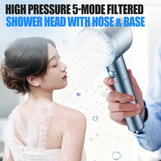 🔥Nieuw binnen 50% KORTING🎁✨ Hogedruk douchekop met 5 standen en waterfilter – gecertificeerd voor Nederlandse waterkwaliteit! Aanbieding voor de helft van de prijs! 🚿