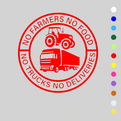🎄Kerstdeal ALTIJD 50% KORTING!🚜 AutoVinylSticker: “No Farmers No Food - No Trucks No Deliveries” – Duurzaam Vinyl + Eenvoudig Te Aansluiten！
