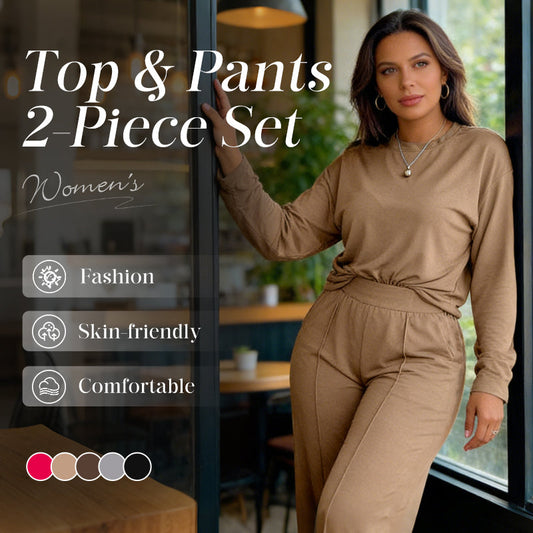 Dames Lange Mouw Top en Wijde Broek 2-Delige Set