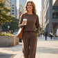 Dames Lange Mouw Top en Wijde Broek 2-Delige Set