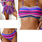Gestreepte 4-delige bikiniset met spaghettibandjes