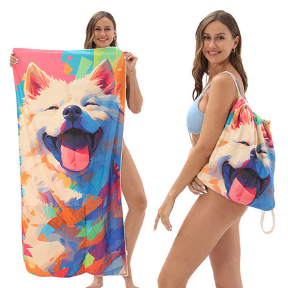 2-in-1 bedrukte strandtas-rugzak