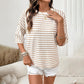 Dames gestreept T-shirt met relaxte pasvorm