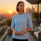 Dames gestreept T-shirt met relaxte pasvorm