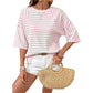 Dames gestreept T-shirt met relaxte pasvorm