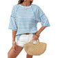 Dames gestreept T-shirt met relaxte pasvorm
