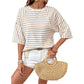 Dames gestreept T-shirt met relaxte pasvorm