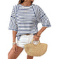 Dames gestreept T-shirt met relaxte pasvorm