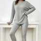 Dames Ribgebreide Top en Broek Set
