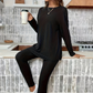 Dames Ribgebreide Top en Broek Set