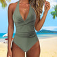 Dames Sexy Halter Badpak met Ruches en Open Rug