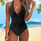 Dames Sexy Halter Badpak met Ruches en Open Rug