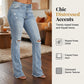 Figuurvormende Jeans met Scheuren, Uitlopende Pijpen en Hoge Taille